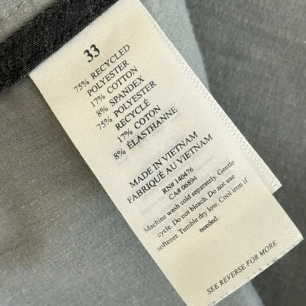 Faherty All Day Shorts Mens 33 Measures 34” Gray Chino Drawstring Stretch Casual